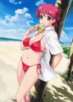  bikini cleavage crossnet-pie dress_shirt happoubi_jin iihara_nao open_shirt resort_boin swimsuits underboob 