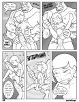  anal anal_penetration ben_10 ben_tennyson comic cousins fourarms garabatoz gwen_tennyson incest monochrome peeing size_difference 