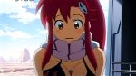  16:9 1girl animated anime between_breasts big_breasts bikini bikini_top blink blinking blush boota bounce bouncing_breasts breasts cleavage clock cloud gif huge_breasts long_hair lowres mole paizuri penis ponytail red_hair sexually_suggestive skull sky solo surprise surprised swimsuit tengen_toppa_gurren-lagann yoko_littner 