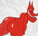 1boy ass big_ass biting_lip cow_and_chicken devil devil_horns dullvivid funny gif male male_focus male_only solo_male the_red_guy twerking