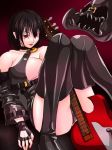 1girl arc_system_works black_hair boots breasts guilty_gear guitar hat higuma huge_breasts i-no instrument panties pantyshot red_eyes smile solo stockings thigh_boots thigh_high_boots thighhighs underwear