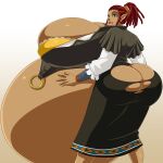  dreadlocks gigantic_ass gigantic_breasts green_eyes pointy_ears pregnant pregnant_belly pregnant_female red_hair telma the_legend_of_zelda zdemian 