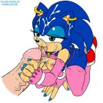 anthro areola big_breasts blue_hair breasts crossgender cum cum_on_face ear_piercing erect_nipples erection female genderswap green_eyes habbodude hair handjob hedgehog male male/female nipple_piercing nipples orgasm penis piercing sega sex slashysmiley sonic_(series) sonic_the_hedgehog sonic_the_hedgehog_(series) sonica_the_hedgehog