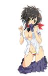 asuka_(senran_kagura) between_breasts big_breasts bikini breasts cleavage large_breasts official_art scarf senran_kagura senran_kagura_(series) sexually_suggestive side-tie_bikini sushi swimsuit undressing