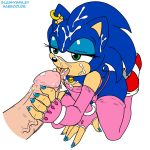 anthro blue_hair cum cum_on_face ear_piercing erection gay genderswap girly green_eyes habbodude hair handjob hedgehog male male/female orgasm penis piercing sega sex slashysmiley sonic_(series) sonic_the_hedgehog sonic_the_hedgehog_(series) sonica_the_hedgehog