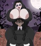 2_girls annoyed black_hair gigantic_ass gigantic_breasts goth goth_girl hourglass_figure morticia_addams mother_&_daughter mr.lewd the_addams_family twin_tails wednesday_addams