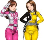  2_girls alluring hot marika_reimon myoujin_tsukasa reimon_marika sakuradou sexy spandex suit super_sentai tokusou_sentai_dekaranger tsukasa_myoujin voluptuous 