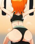 1girl ben_10 bubble_ass bubble_butt dat_ass green_eyes gwen_tennyson gym gym_uniform orange_hair short_hair thehumancopier thick_thighs wide_hips wide_thighs