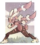 cloud grass lopunny mega_evolution mega_lopunny mega_pokemon no_humans pokemon pokemon_(game) pokemon_oras star_(sky)