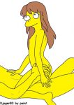 brown_hair hair happy laura_powers ride sex the_simpsons white_background yellow_skin