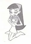  erect_nipples flat_chested monochrome nipple_pinch nipples small_breasts the_fairly_oddparents trixie_tang union_of_the_snake 