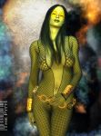  fishnet gamora green_hair green_skin guardians_of_the_galaxy marvel tagme the_pitt 