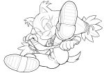 1girl anthro bedroom_eyes boomerang breasts furry high_res hotred is is_(artist) looking_at_viewer monochrome nipples pussy sega shoes sketch solo_focus sonic_(series) sonic_boom speech_bubble sticks_the_jungle_badger talking talking_to_viewer text