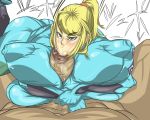 big_ass breast_squeeze breasts cum curvy fellatio horny hyper_breasts lipstick metroid nintendo nipples oral paizufella paizuri plump samus_aran slut sun-moon sun_moon