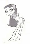  ass erect_nipples flat_chested monochrome nipples small_breasts the_fairly_oddparents trixie_tang union_of_the_snake 