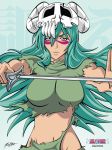  animemagix big_breasts bleach breasts green_hair nel nelliel_tu_odelschwanck sword weapon 