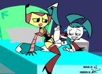 2_girls 2girls animated bed dlt duo female_only gif humanoid jenny_wakeman my_life_as_a_teenage_robot robot robot_humanoid tribadism vega_vexus yuri