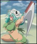  big_breasts bleach breasts drake green_hair nel nelliel_tu_odelschwanck sword weapon 