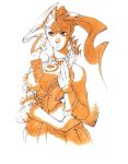 alternate_costume between_breasts breasts capcom card corset dress earrings frills hair_slicked_back jewelry large_breasts long_hair official_art rose_(street_fighter) sepia solo street_fighter street_fighter_zero street_fighter_zero_2 street_fighter_zero_ii tarot