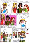  blaineley_(tdi) blonde_hair blue_eyes breasts cartoon_network chibi curly_hair green_eyes hourglass_figure izzy_(tdi) justin_(tdi) navel orange_hair owen_(tdi) pancake thick_ass thick_legs thick_thighs total_drama_island 