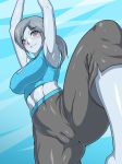 big_breasts blush breasts cameltoe nintendo smile super_smash_bros. wii wii_fit wii_fit_trainer