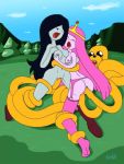 2girls adventure_time dahs female jake_the_dog marceline multiple_girls nude princess_bubblegum sex tentacle