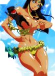 beach big_breasts bikini breasts dark_skin dog egyptian ishizu_ishtar jewelry nude surprised swimsuit yu-gi-oh! yuu-gi-ou yuu-gi-ou_duel_monsters