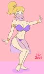 1girl belly_dancer breasts earrings female inspector_gadget mostly_nude mrsamson00_(artist) penny_gadget