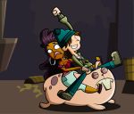  anne_maria_(tdi) cartoon_network ezekiel_(tdi) latina purple_hair riding total_drama_island 