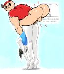 1boy anal animal_crossing animal_crossing_girl ass bottomless looking_back muscles nintendo noill super_smash_bros. the_villager wii wii_fit wii_fit_trainer