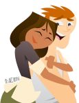 black_eyes blue_eyes breasts brown_hair brown_skin cartoon_network closed_eyes courtney_(tdi) dark-skinned_female freckles hourglass_figure latina light_skin orange_hair scott_(tdi) short_hair thick_ass thick_legs thick_thighs total_drama_island