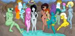 15girls adventure_time breakfast_princess doctor_princess engagement_ring_princess flame_princess huntress_wizard jungle_princess kim_(adventure_time) lady_rainicorn marceline multiple_girls parody penny_(adventure_time) phil_face princess_bubblegum trudy water_ny