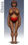  alternate_skin_color areolae big_breasts breasts brown_eyes brown_hair brown_skin chara chara_(undertale) character_name commission dark-skinned_female dark_skin female heart idarkshadowi_(artist) nipples nude pregnant pussy short_hair solo tattoo undertale 