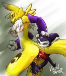 bite digimon fingering impmon pussy_juice renamon saliva tail vixen_tamer vixentamer_(artist)