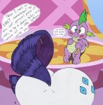 ass bent_over big_ass blushing bubble_ass bubble_butt friendship_is_magic huge_ass joey-darkmeat my_little_pony rarity rarity_(mlp) spike spike_(mlp) wide_hips