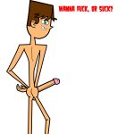 ass brown_hair cartoon_network cody_(tdi) english_text penis solo teeth text total_drama_island