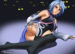 1girl anus anus_juice aqua_(kingdom_hearts) ass big_breasts blue_eyes blue_hair breasts female female_only heartless kingdom_hearts male no_panties pussy pussy_juice vestrille