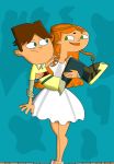 breasts brown_hair cartoon_network cody_(tdi) curly_hair duo green_eyes hourglass_figure izzy_(tdi) orange_hair thick_ass thick_legs thick_thighs total_drama_island wedding_dress