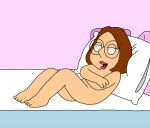  brown_hair devilopolis family_guy meg_griffin nude nude_female on_bed 