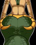  artist_name ass big_ass black_background bra bracelet canastus cassiopeia jewelry lamia league_of_legends monster monster_girl plain_background reptile scales scalie snake underwear 