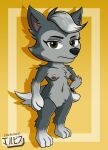 1girl anthro breasts dog dog_girl fanart female_only furry gasket_(paw_patrol) grey_fur jackintaro nipples paw_patrol pussy