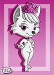 1girl anthro breasts collar crown dog dog_girl fanart female_only furry jackintaro nipples paw_patrol pink_eyes pussy sweetie_(paw_patrol)