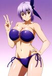 1girl accurate_art_style alluring ayane ayane_(doa) bare_legs big_breasts bikini cleavage dead_or_alive dead_or_alive_2 dead_or_alive_3 dead_or_alive_4 dead_or_alive_5 dead_or_alive_6 dead_or_alive_xtreme dead_or_alive_xtreme_2 dead_or_alive_xtreme_3 dead_or_alive_xtreme_3_fortune dead_or_alive_xtreme_beach_volleyball dead_or_alive_xtreme_venus_vacation doasuki kunoichi lavender_hair posing red_eyes silf tecmo