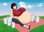  big_belly big_breasts black_hair blue_eyes breasts dragon_ball dragon_ball_z milf pregnant saburox smile solo videl 