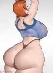  1girl arms_up ass ben_10 big_ass big_ass big_breasts big_breasts breasts cartoon_network dat_ass elijahzx elzx gwen_tennyson huge_ass huge_breasts large_ass orange_hair short_hair thick_ass thick_thighs thighs thong wide_hips 