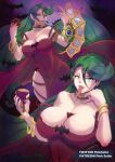  1girl 1girl big_breasts camula female_only green_hair long_hair long_tongue mature_female milf nipples nipples_visible_through_clothing pinkseito solo_female solo_focus tagme tongue tongue_out vampire yu-gi-oh! yu-gi-oh!_gx 