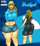  ass big_ass big_breasts blonde_hair breasts bridgette_(tdi) cartoon_network character_name green_eyes hips hourglass_figure jay-marvel light-skinned_female long_blonde_hair long_hair navel pants suit surfer_girl swimsuit thick_ass thick_legs thick_thighs total_drama_island typo wide_hips 