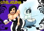  ass big_ass big_breasts black_hair breasts button_eyes coraline dat_ass hips jay-marvel mel_jones milf other_mother slave wide_hips 