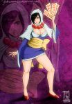 big_breasts black_hair breasts necklace okami ookami_(game) rao red_eyes solo