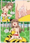  1boy 1girl breasts comic electabuzz female female_human female_human/male_pokemon human/pokemon interspecies leaf_(pokemon) leafs_adventure male male/female male_pokemon mostly_nude no_bra panties panties_aside pokemon pokepornlive red_skirt sex skirt skirt_lift vaginal vaginal_penetration white_panties 